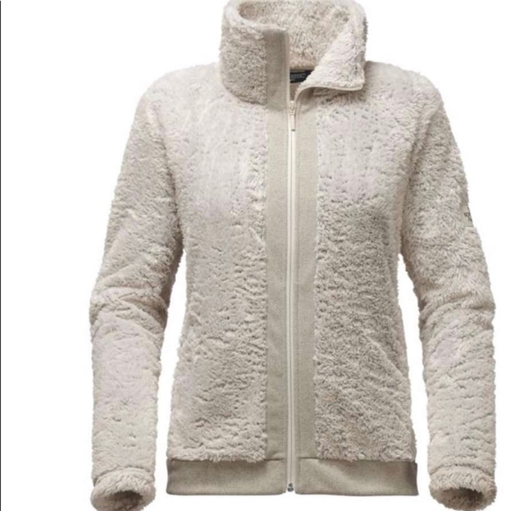 The North Face Furry Fleece Full Zip Jacket in Rainy Day Ivory